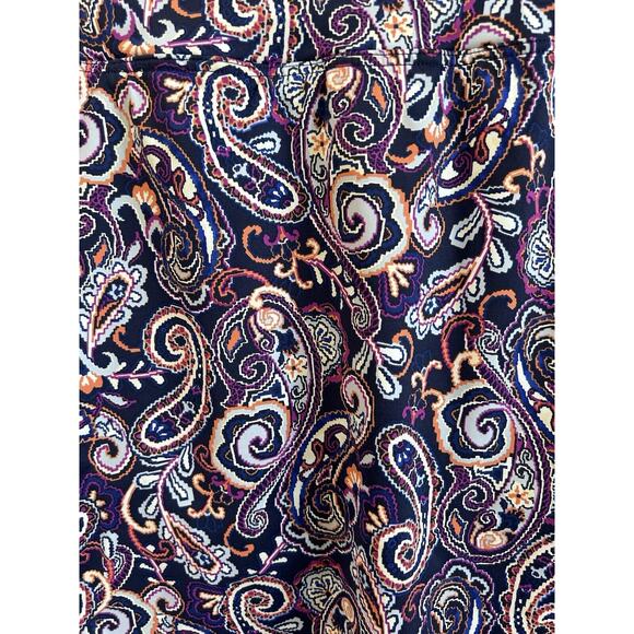 Lands’ End Navy Paisley Tummy Control Stretch Moisture Wick Skirt Skort size 10 - Picture 2 of 6